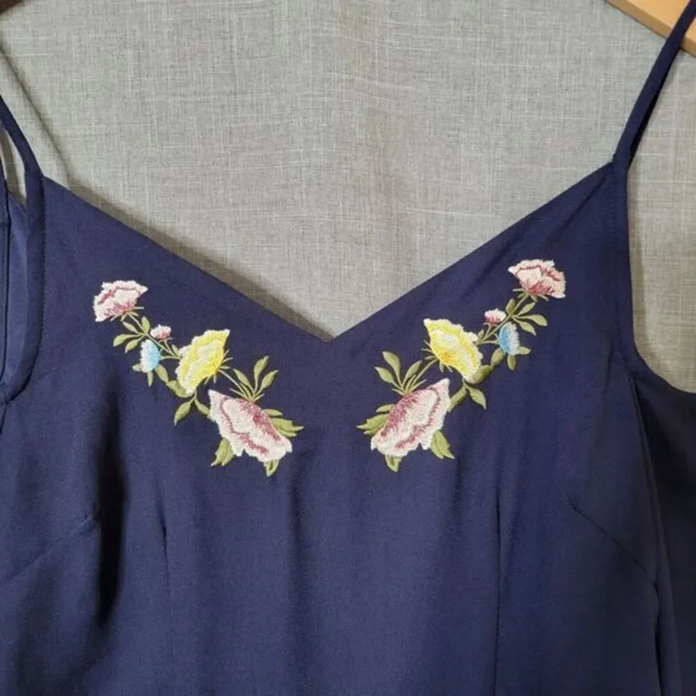 the Edit by Seventeen Women's Jumpsuit Romper Size 9 Cold Shoulder Wide Leg Blue